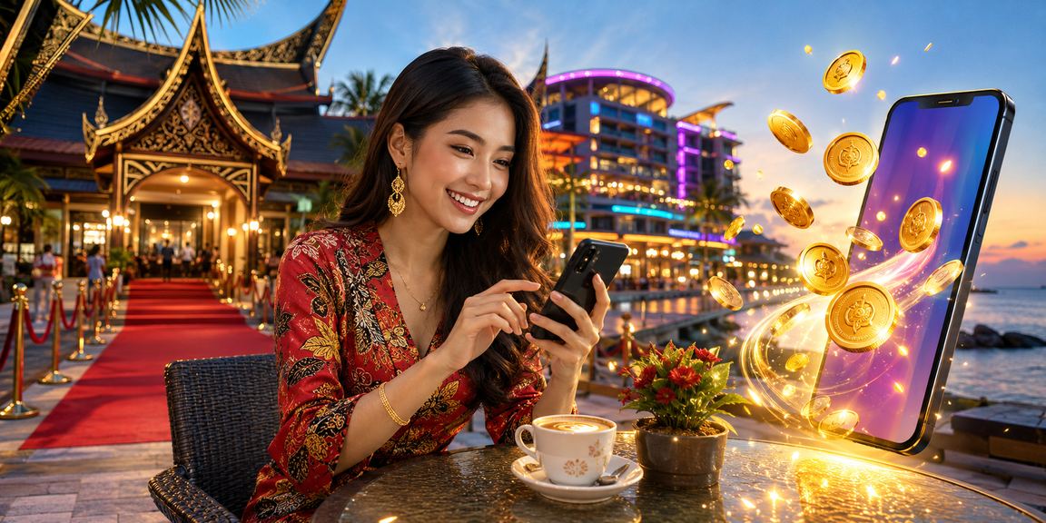 Pengguna Malaysia membuat deposit melalui aplikasi mudah alih op12 di Sarawak